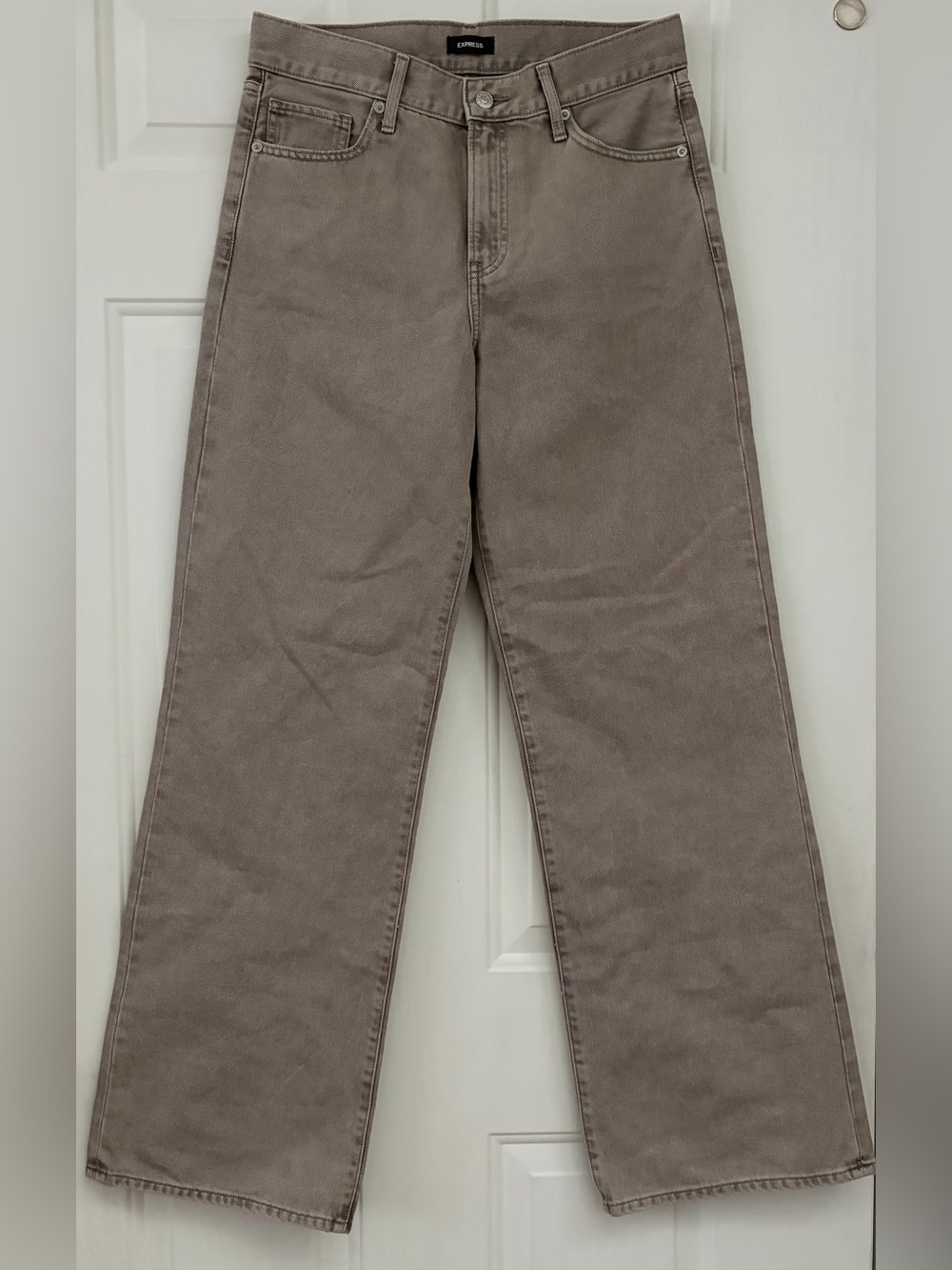🤩Express High-rise Wide-Leg Jeans in Taupe